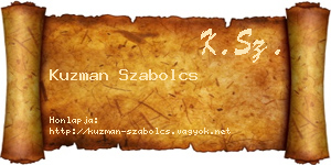 Kuzman Szabolcs névjegykártya